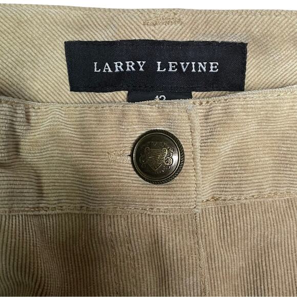Larry Levine tan corduroy pants jean straight leg stretch comfortable size 12 - Picture 3 of 4